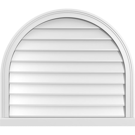 Ekena Millwork Round Top Surface Mount PVC Gable Vent w/ 2"W x 2"P Brickmould Sill Frame, 32"W x 28"H GVPRT32X2803SN